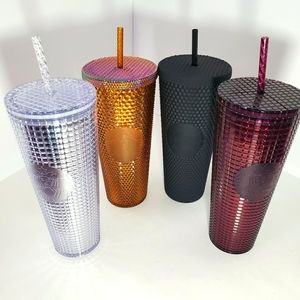 3 Starbucks Studded Tumbler Straw Cup 710ml/240 Black tumbler not included
